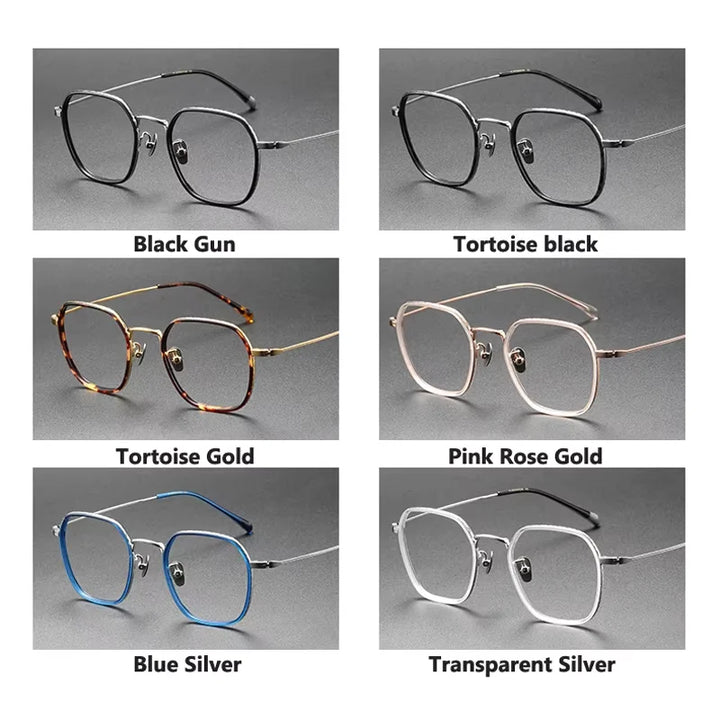 Oveliness Unisex Full Rim Square Titanium Acetate Eyeglasses 8505 Full Rim Oveliness   