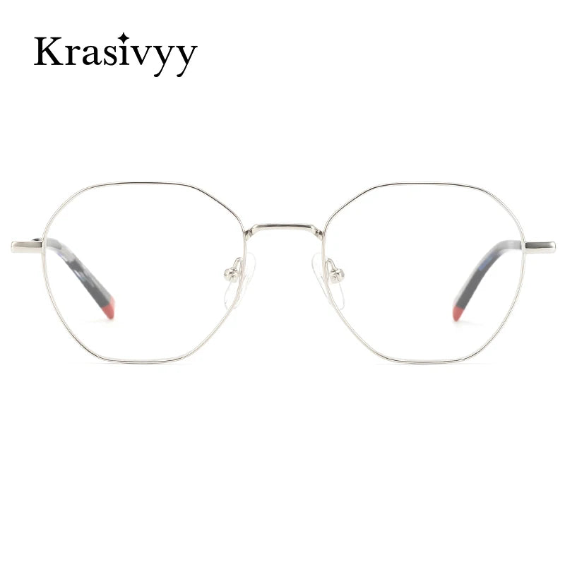 Krasivyy Women's Full Rim Flat Top Oval Titanium Eyeglasses 16425 Full Rim Krasivyy   