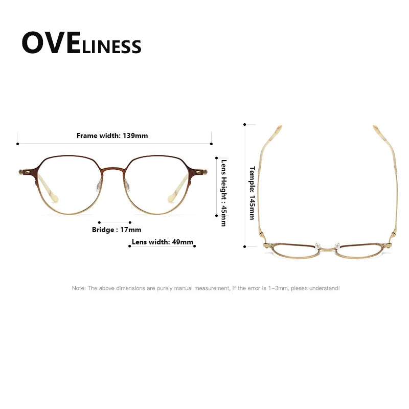 Oveliness Women's Full Rim Round Titanium Eyeglasses 22314