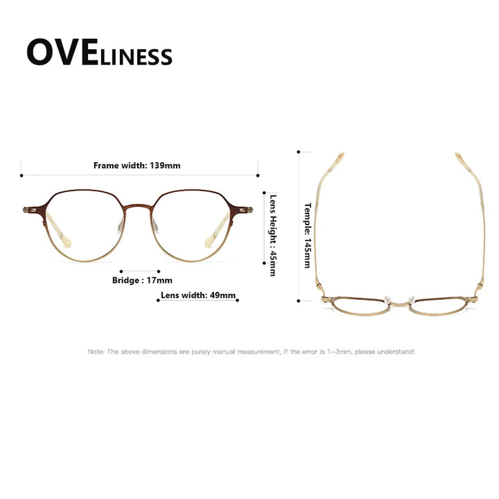 Oveliness Women's Full Rim Round Titanium Eyeglasses 22314