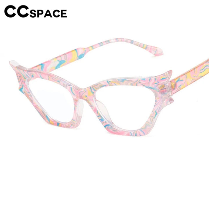 CCspace Women's Full Rim Oval Cat Eye Polycarbonate Eyeglasses 300887 Full Rim CCSpace   