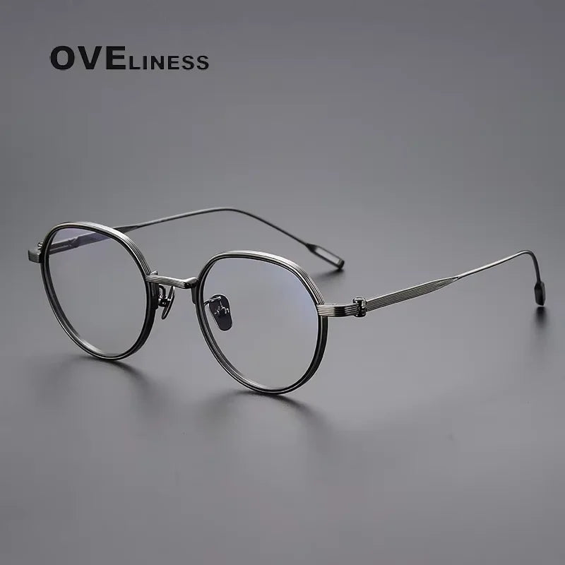 Oveliness Unisex Full Rim Flat Top Oval Titanium Eyeglasses 2261 Full Rim Oveliness   