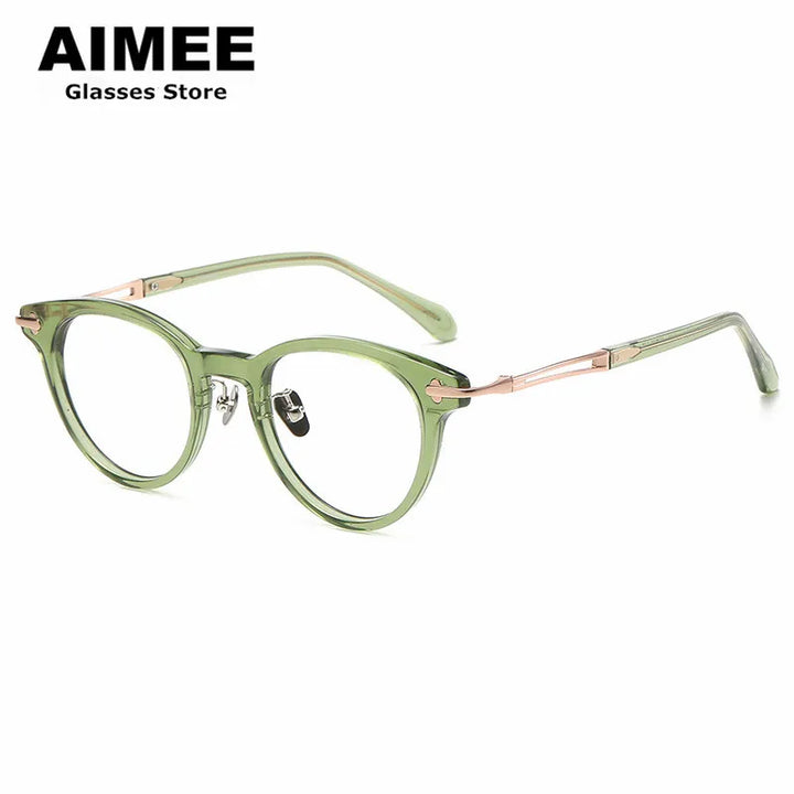 Aimee Unisex Full Rim Round Titanium Acetate Eyeglasses 1721 Full Rim Aimee   