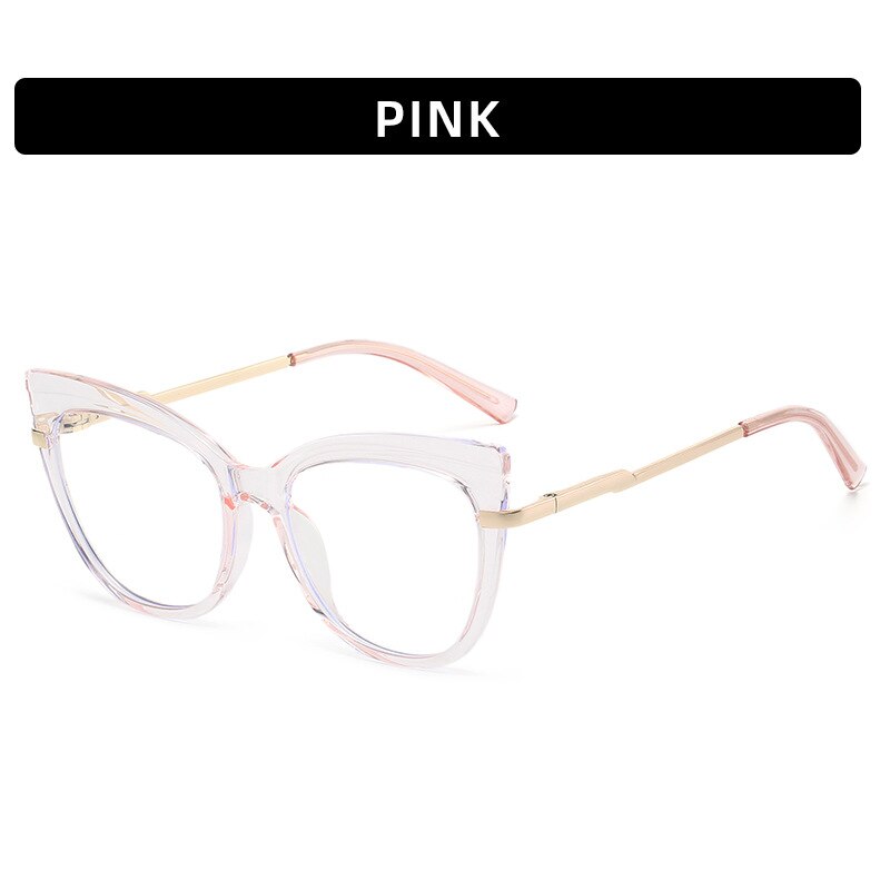 CCspace Women's Full Rim Square Cat Eye Tr 90 Titanium Eyeglasses 56148 Full Rim CCspace Pink  