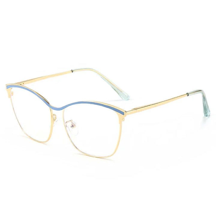 Aror Unisex Full Rim Square Cat Eye Alloy Eyeglasses 49717 Full Rim Aror C1