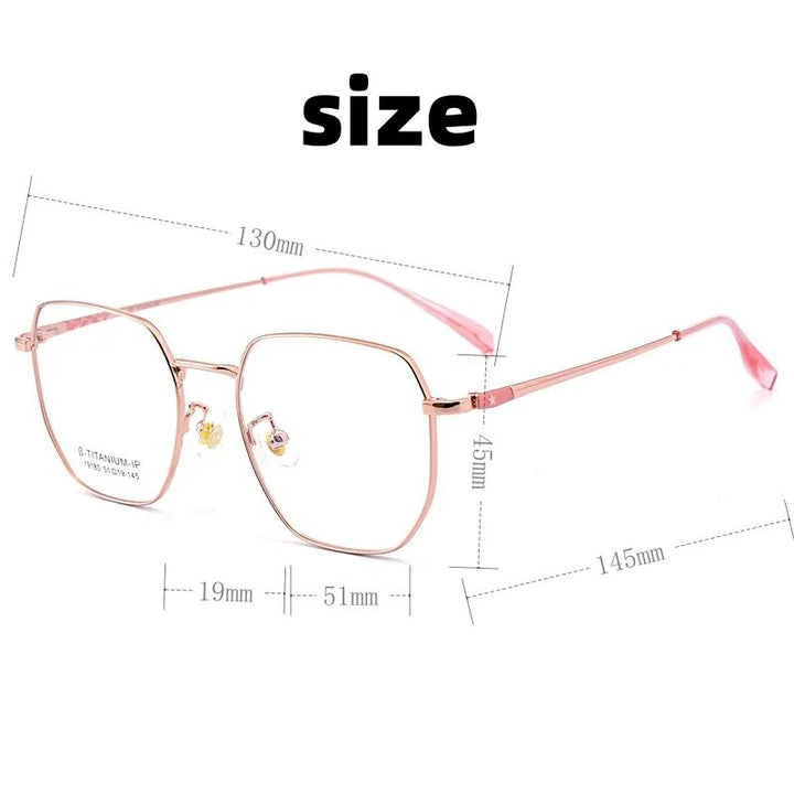 KatKani Unisex Full Rim Polygonal Alloy Eyeglasses 19180 Full Rim KatKani Eyeglasses   