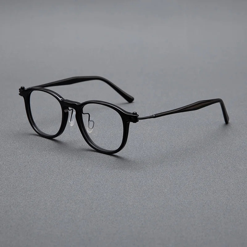 Black Mask Unisex Full Rim Square Acetate Eyeglasses 0265585 Full Rim Black Mask Black  