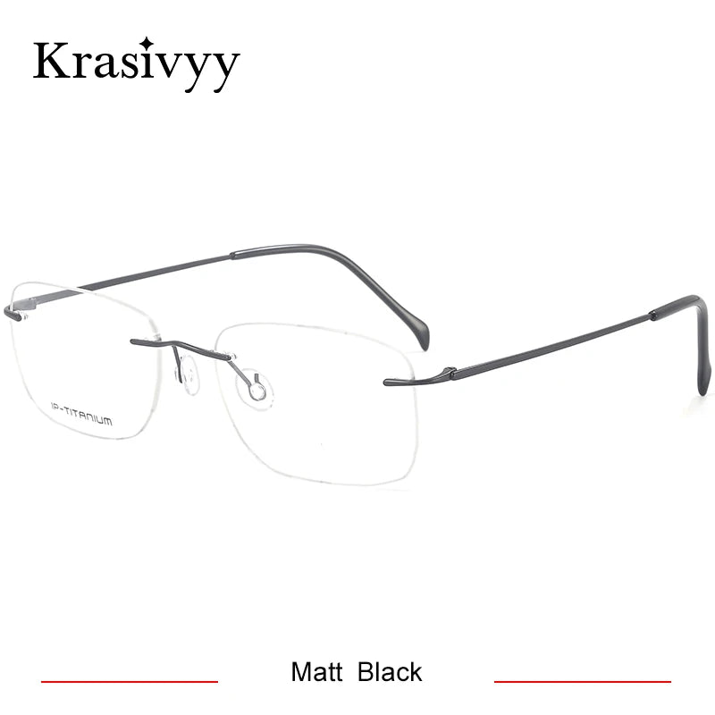 Krasivyy Unisex Rimless Square Titanium Prescription Eyeglasses KR16021 - view 7