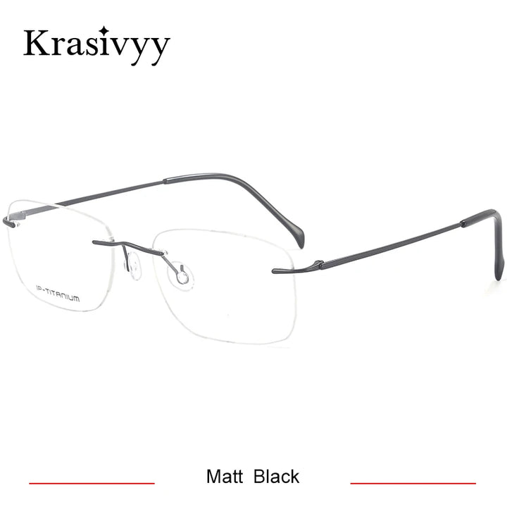 Krasivyy Unisex Rimless Square Titanium Prescription Eyeglasses KR16021 - view 7