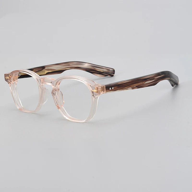 Black Mask Unisex Full Rim Acetate Square Eyeglasses M25 Full Rim Black Mask Pink  