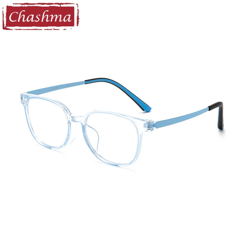 Chashma Ottica Unisex Youth's Full Rim Square Tr 90 Titanium Eyeglasses 99905 Full Rim Chashma Ottica Blue  