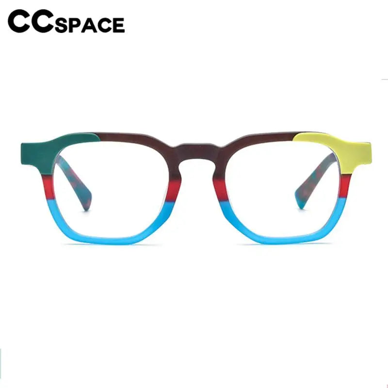 CCSpace Unisex Full Rim Square Acetate Eyeglasses 56973 Full Rim CCspace   