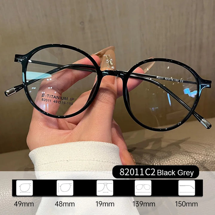 Gmei Women's Full Rim Oval Round Tr 90 Titanium Eyeglasses 82011