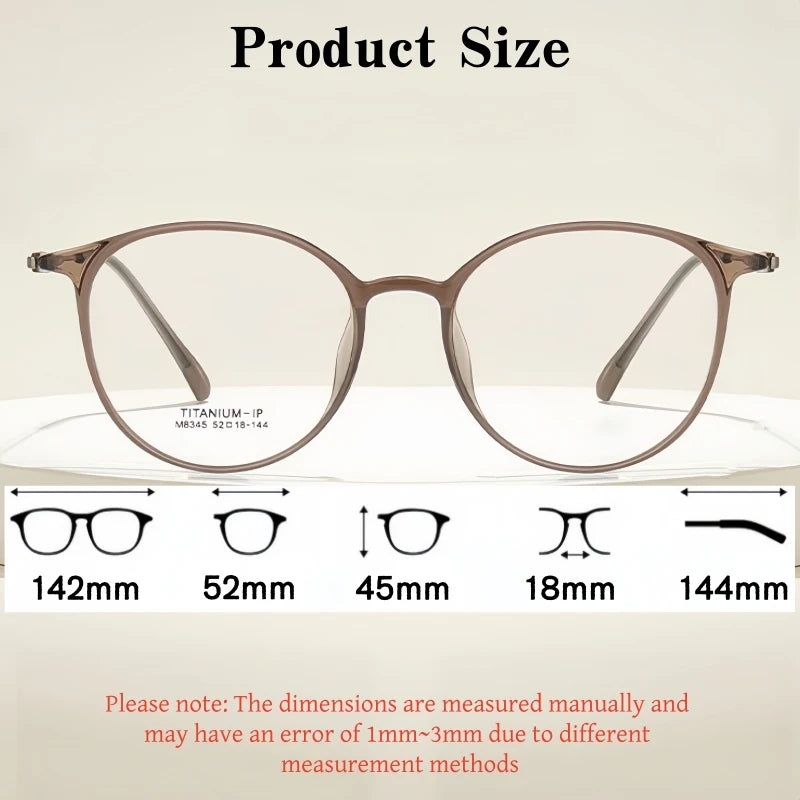 Yimaruili Unisex Full Rim Round TR-90 Titanium Eyeglasses M8345 — view 2 | Yimaruili at FuzWeb