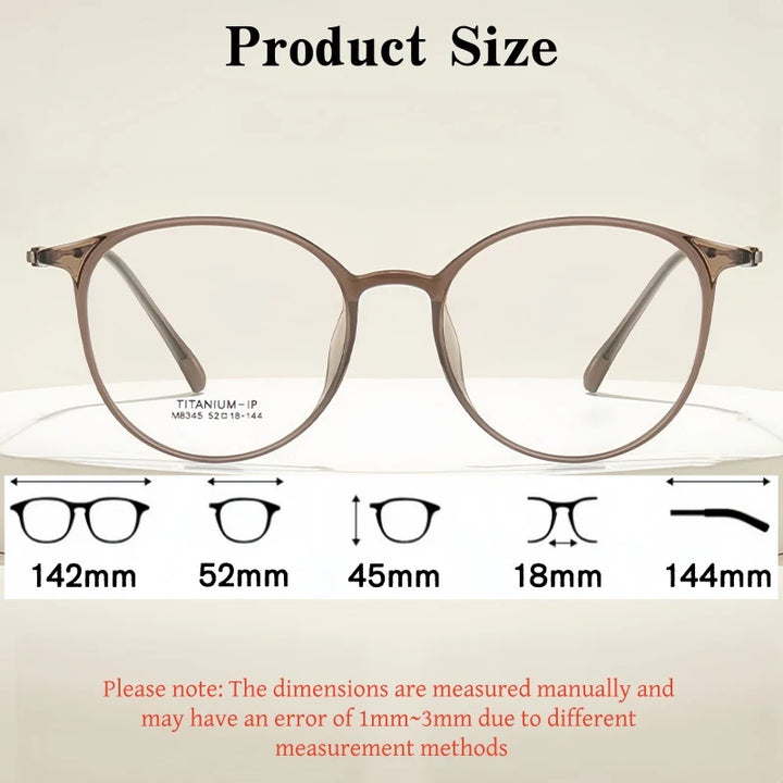 Yimaruili Unisex Full Rim Round TR-90 Titanium Eyeglasses M8345 — view 2 | Yimaruili at FuzWeb