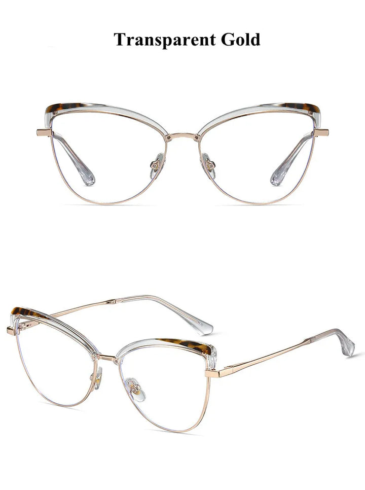 Chashma Ottica Women's Full Rim Cat Eye Tr 90 Steel Eyeglasses 87274