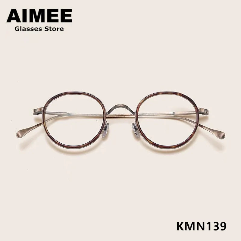 Aimee Unisex Full Rim Round Titanium Acetate Eyeglasses 14139 Full Rim Aimee   