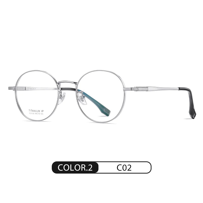 Reven Jate Women's Full Rim Round Oval Titanium Eyeglasses 31103