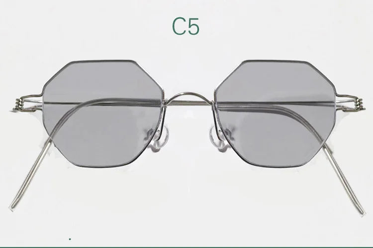 Yujo Unisex Full Rim Polygonal Custom Steel Sunglasses 14134