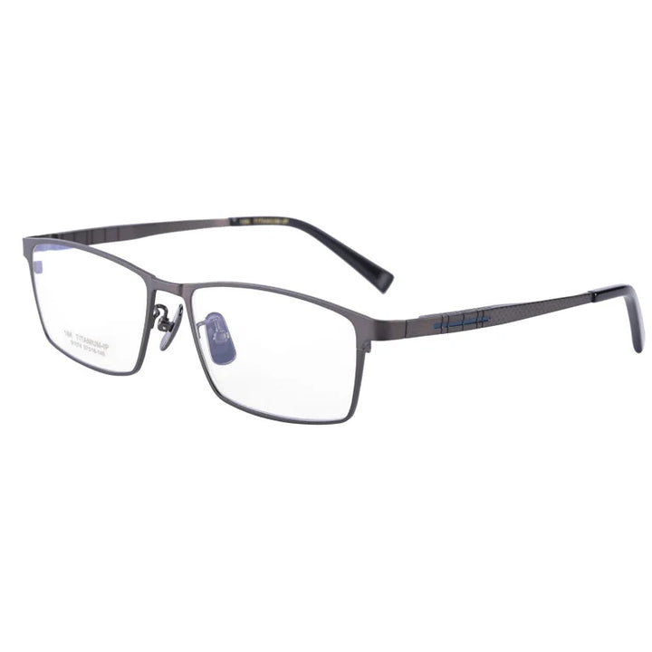 Aimee Men's Full Rim Square Titanium Eyeglasses 91074 Full Rim Aimee Grey  