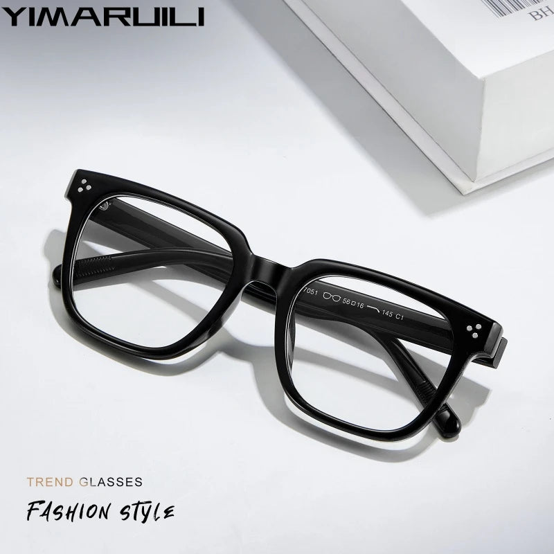 Yimaruili Unisex Full Rim Square Tr 90 Eyeglasses Y27051 Full Rim Yimaruili Eyeglasses   