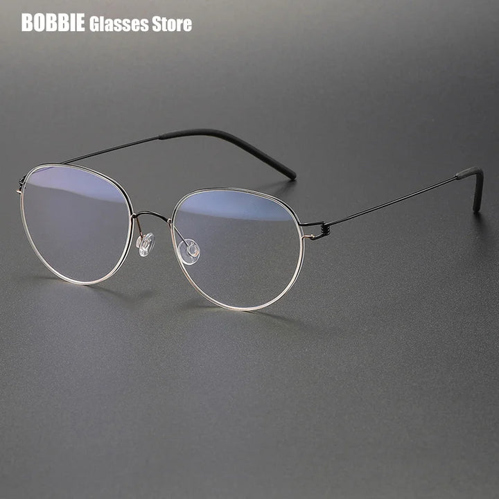 Bobbie Women's Full Rim Oval Round Screwless Titanium Eyeglasses 524317