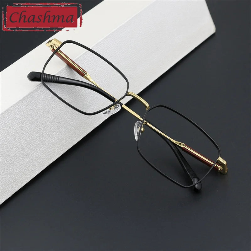 Chashma Unisex Full Rim Square Titanium Sandalwood Eyeglasses 882304