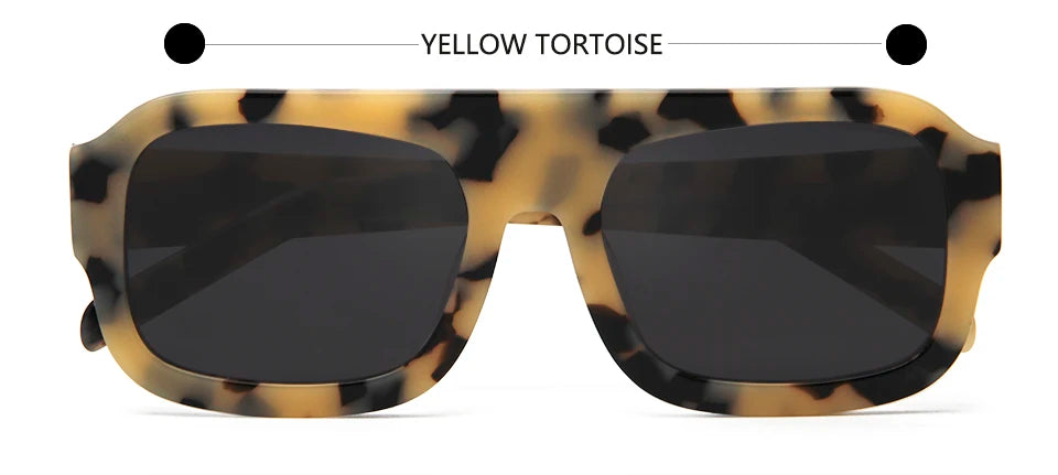 Esnbie Unisex Full Rim Square Acetate Sunglasses 240201