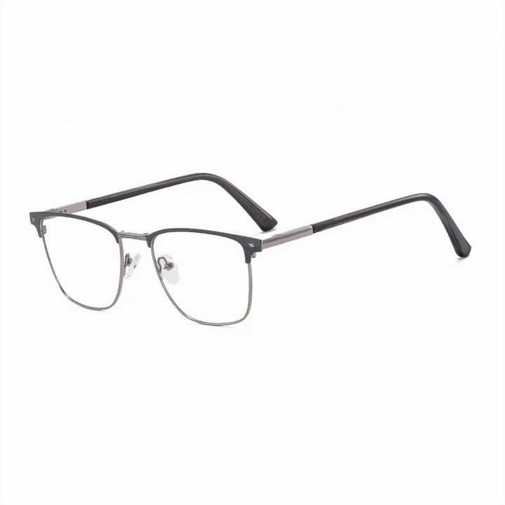 Ralferty Men's Full Rim Square Spring Hinge Alloy Eyeglasses 91703