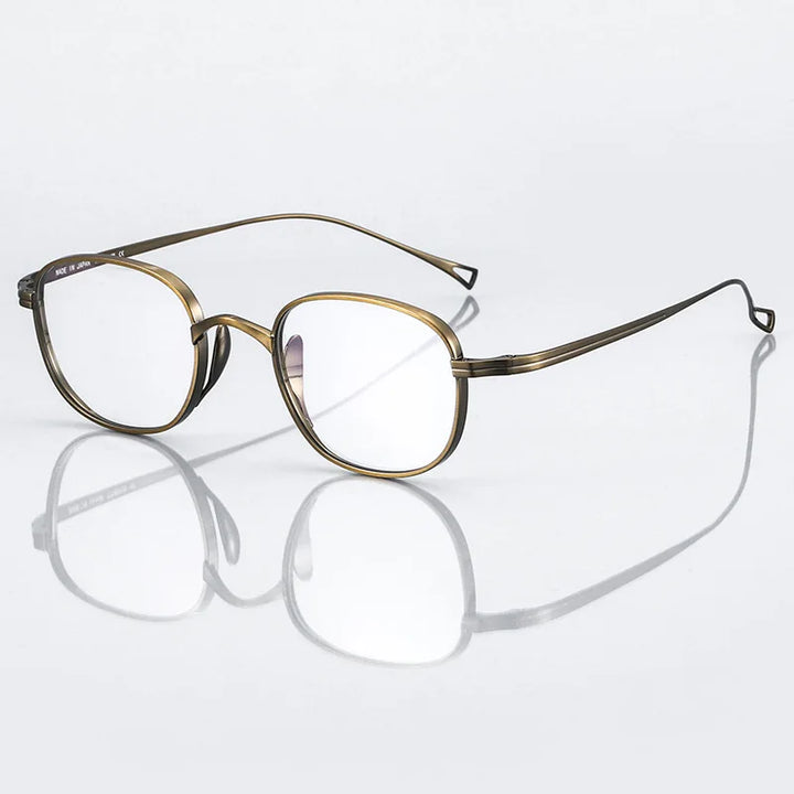 Black Mask Unisex Full Rim Round Square Titanium Eyeglasses 844144