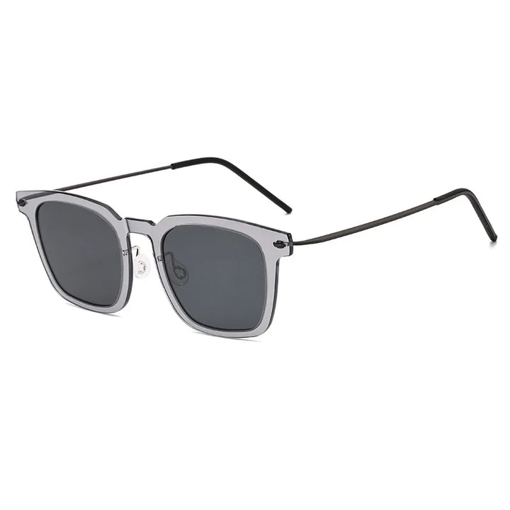 Black Mask Unisex Full Rim Square Titanium Acetate Sunglasses 638346