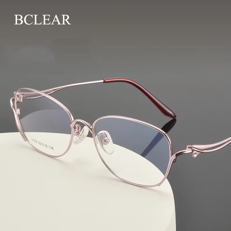 Bclear Women's Full Rim Square Cat Eye Alloy Eyeglasses 61180