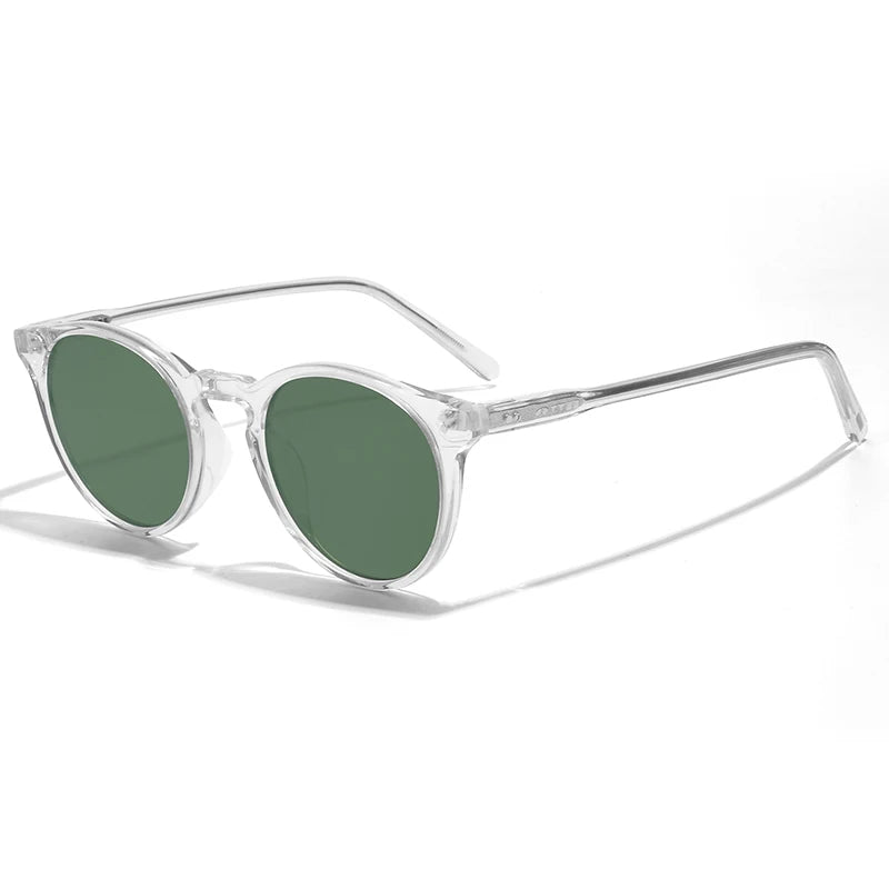 Black Mask Full Rim Round Acetate Polarized Sunglasses 605183