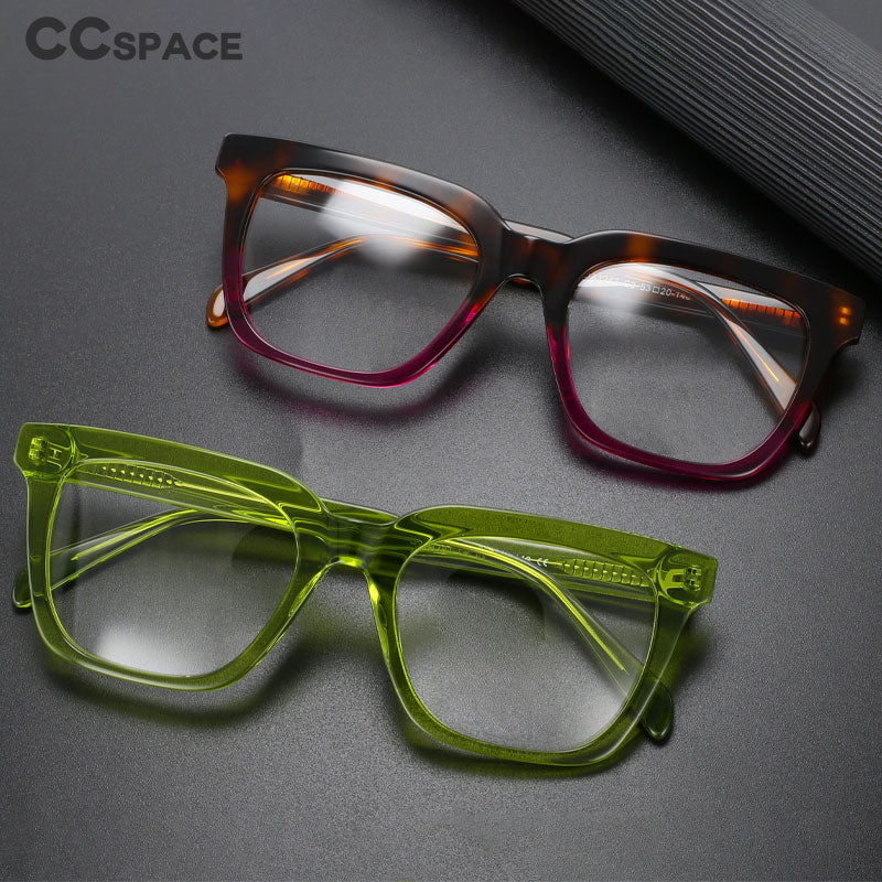 CCSpace Unisex Full Rim Square Acetate Fiber Eyeglasses 56116 Full Rim CCspace   
