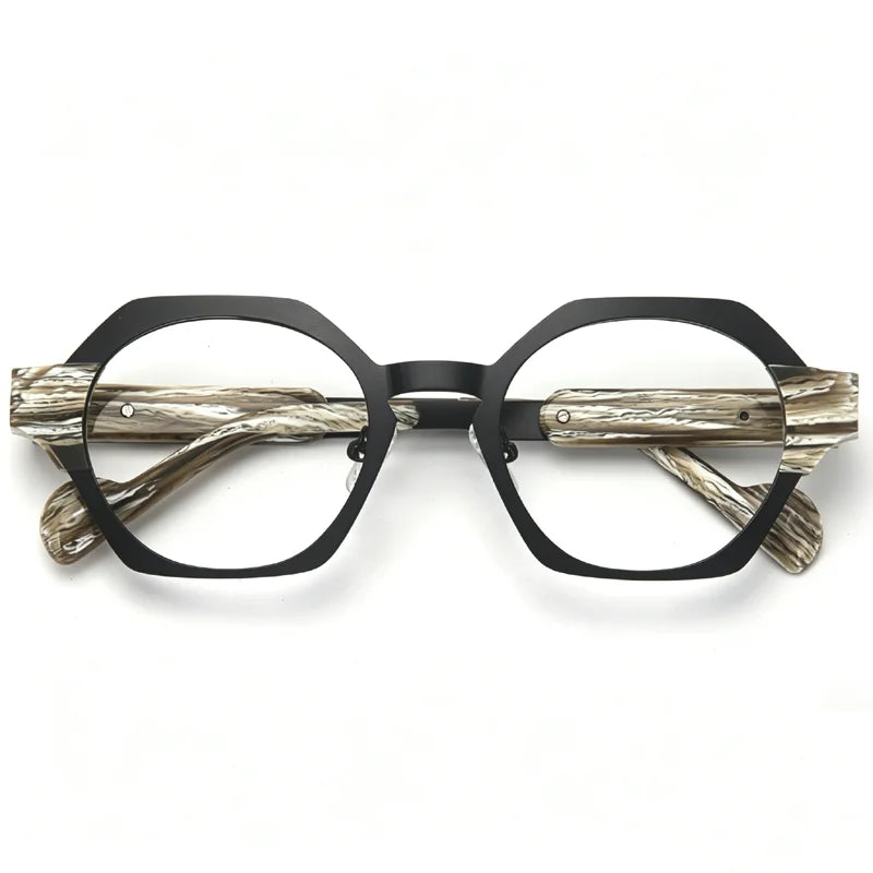 Muzz 22265 unisex oval IP titanium acetate prescription eyeglasses — view 3