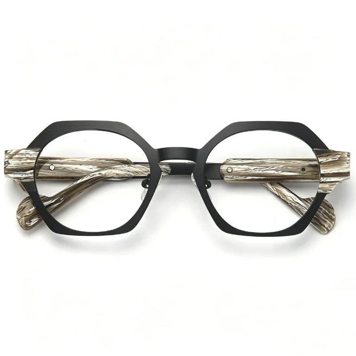 Muzz 22265 unisex oval IP titanium acetate prescription eyeglasses — view 3