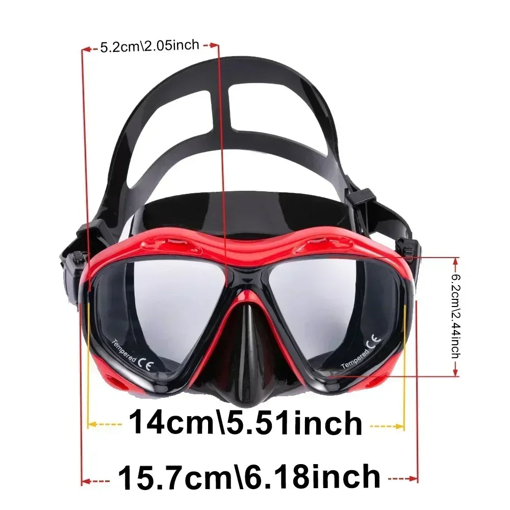 Aleefa Women's Pc Silicone Tempered Resin Lens Hyperopic Swim Mask 32026