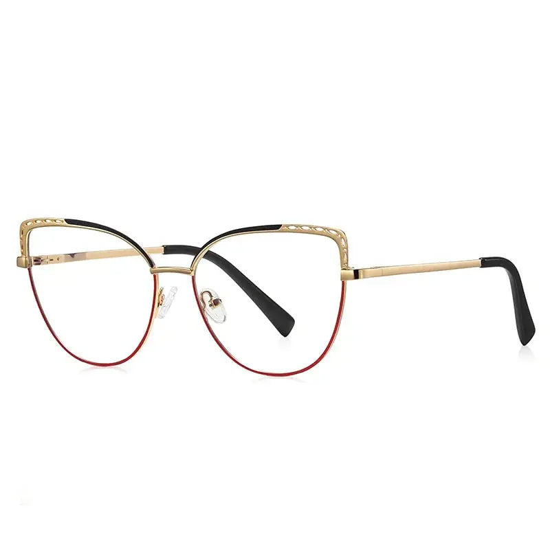 Vicky Womens Full Rim Large Cat Eye Round Alloy Reading Glasses Pfd3112.