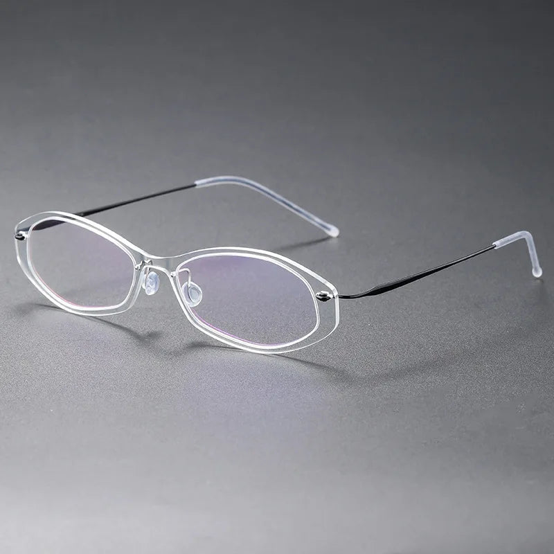 Aimee Unisex Full Rim Polygonal Pure Titanium Eyeglasses 6509 — view 9 | Aimee at FuzWeb