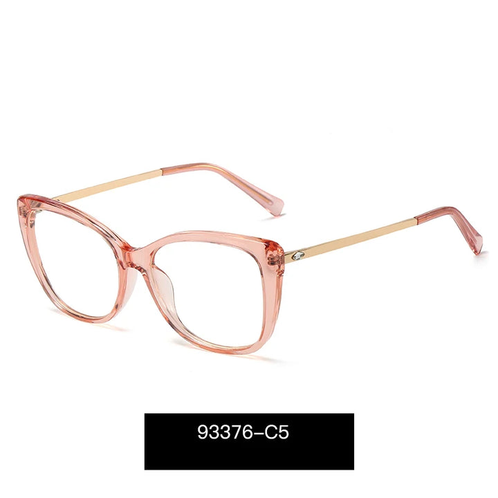 Handoer Women's Full Rim Square Cat Eye Tr 90 Alloy Eyeglasses 93376