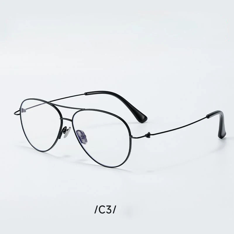 Aror Unisex Full Rim Oval Double Bridge Titanium Eyeglasses 30918