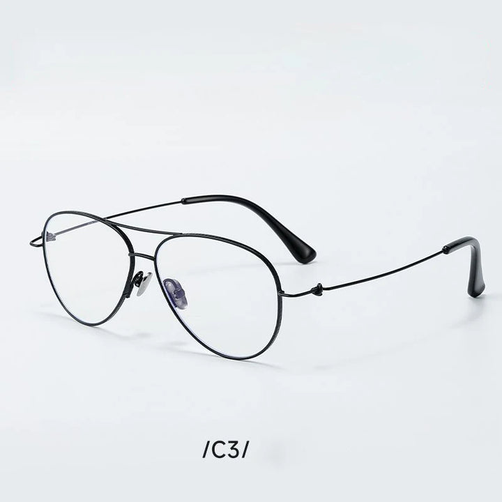 Aror Unisex Full Rim Oval Double Bridge Titanium Eyeglasses 30918