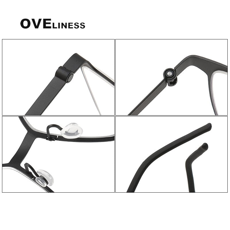 Oveliness Unisex Full Rim Square Titanium Eyeglasses 9637 Full Rim Oveliness   