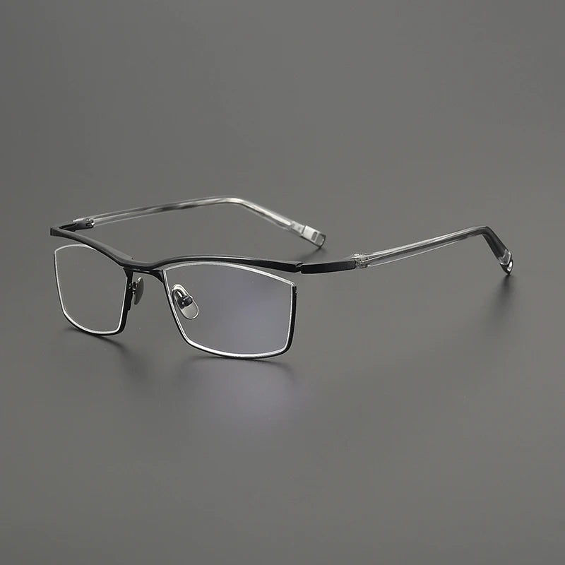 Gatenac Unisex Full Rim Square Brow Line Titanium Eyeglasses Gxyj1579