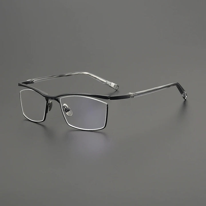 Gatenac Unisex Full Rim Square Brow Line Titanium Eyeglasses Gxyj1579