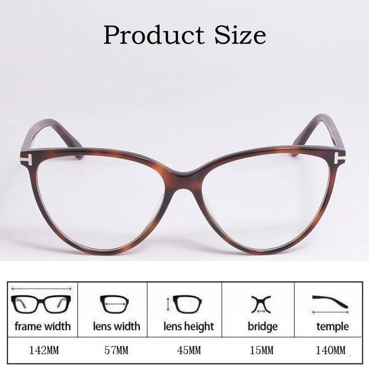 Yimaruili Women's Full Rim Square Cat Eye Acetate Eyeglasses Y5743 Full Rim Yimaruili Eyeglasses   