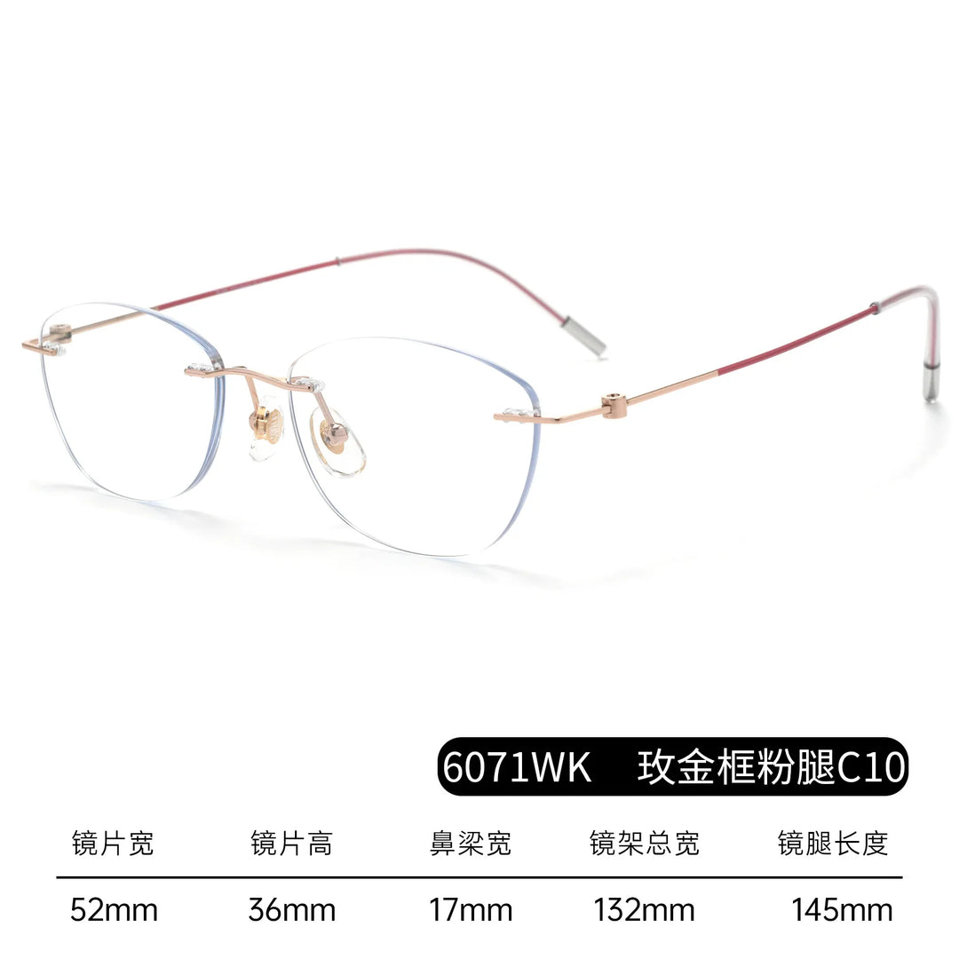 Bclear Women Rimless Butterfly Titanium Eyeglasses BSF-6071WK