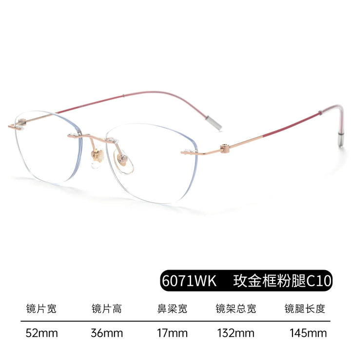 Bclear Women Rimless Butterfly Titanium Eyeglasses BSF-6071WK