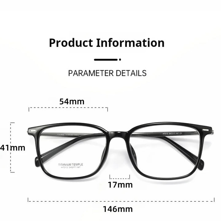 Momoja Unisex Full Rim Square Tr 90 Titanium Eyeglasses 77013