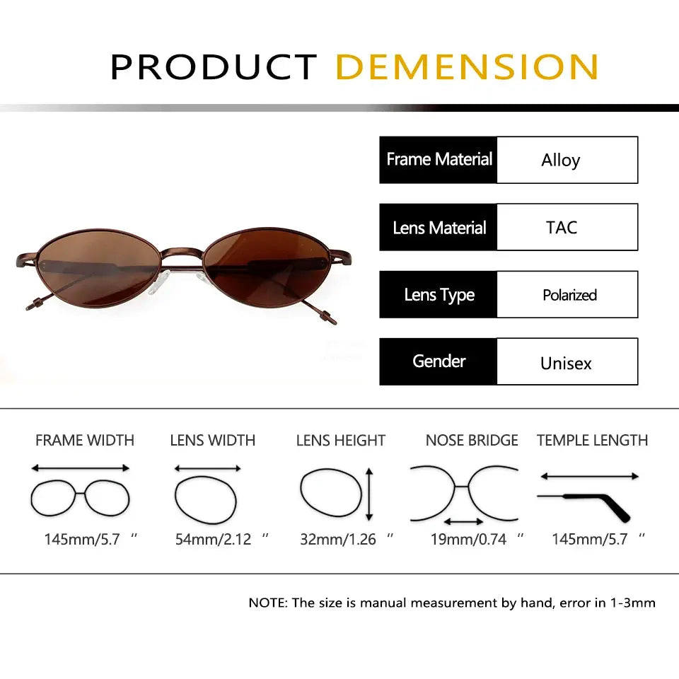 Esnbie 252141 Unisex Full Rim Oval Alloy Sunglasses Esnbie